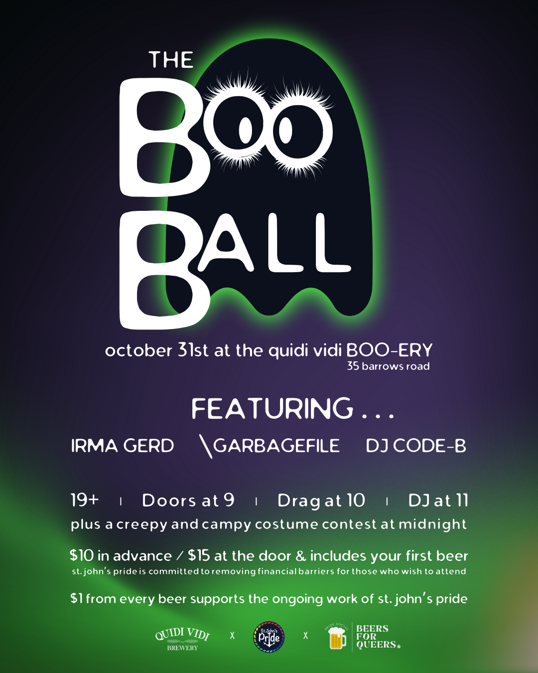 QV x St. John's Pride - BOO Ball - Friday October 31st